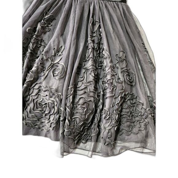 Studio Y Black Floral Tulle Party Dress - Size M - Picture 5 of 6